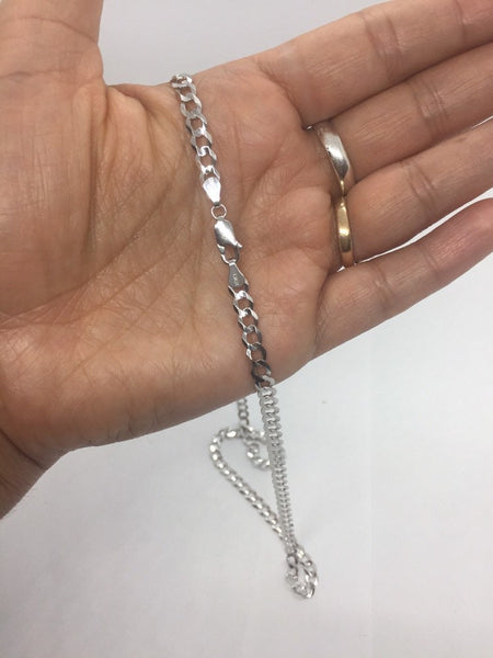 thumbnail image 2 of 10k Solid White Gold Cuban Link Chain – 2mm-7mm Widths, 16-30" Lengths, Lobster Clasp, Unbranded 2 of 5