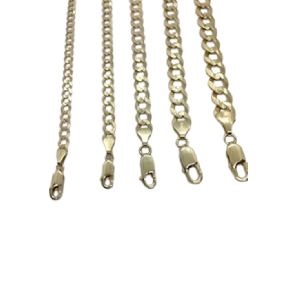 10K Solid Gold Bracelet Cuban link Curb link chain bracelet Men's Women's link 7" 8" 9" Gift for Dad