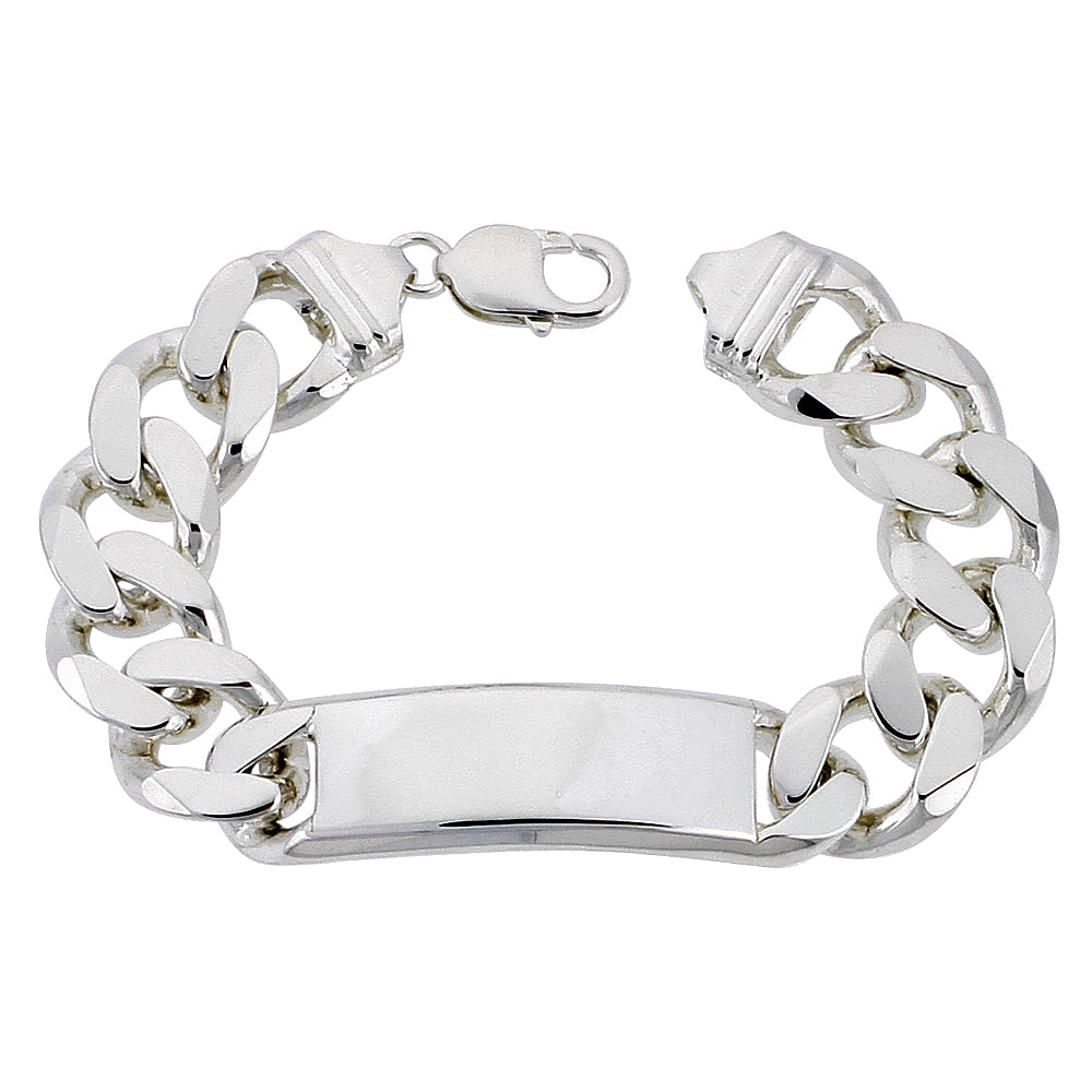 Mens Heavy 925 Sterling Silver 7.5mm Curb Chain Bracelet 8.5 Inch | Fox  Jewellery