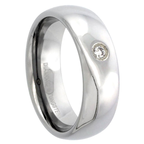 Tungsten Carbide 7mm Band ring Men's Women's Genuine Diamond size 8-14 custom engraving