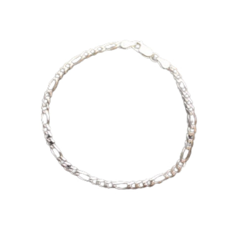 925 Sterling Silver Men's Women's Figaro Link Bracelet Men's Womens Bracelet 7