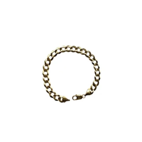 Men's Bracelet 10k Solid Gold Cuban Link Bracelet 9.5mm 8