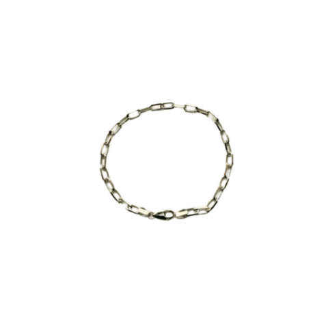 Paper clip Bracelet 3.5mm 14k Gold women's long link charm bracelet 7
