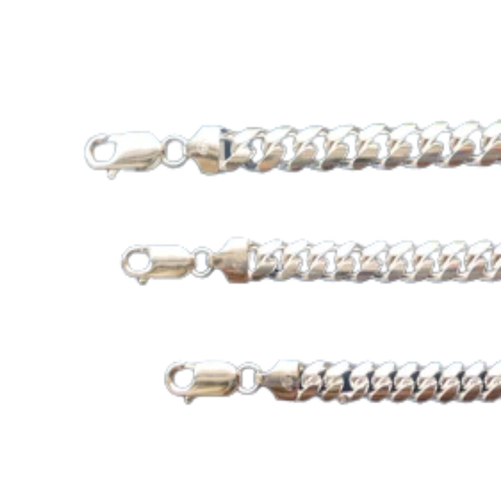 Sterling silver men's women's handmade miami cuban link bracelet choice of length 7"8"9" 6mm-8mm