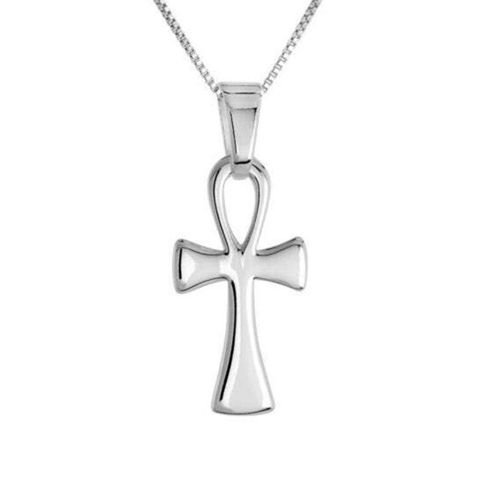 Sterling Silver Women's Ankh Pendant With or without 18" Box chain