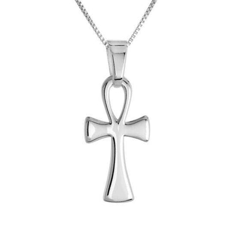 Sterling Silver Women's Ankh Pendant With or without 18