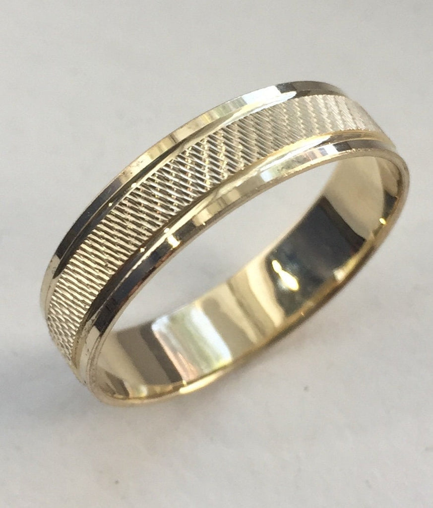 14k solid gold yellow gold men's women's wedding band ring 6-11.5 free engraving