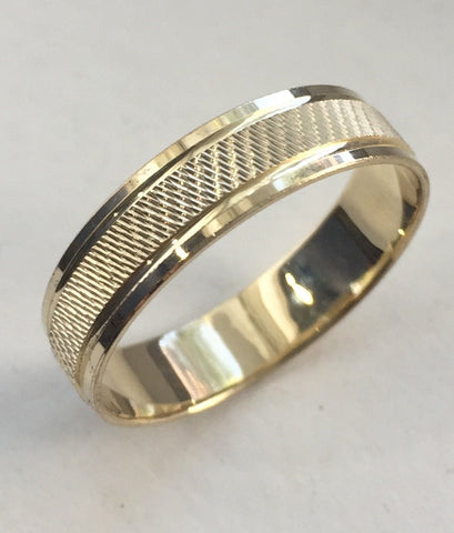 14k solid gold yellow gold men's women's wedding band ring 6-11.5 free engraving