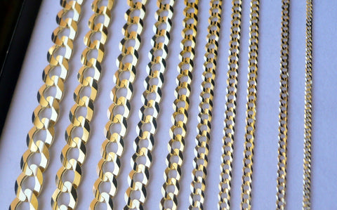 10k Solid Gold Men's Women's Cuban Curb Link Chain Necklace 16