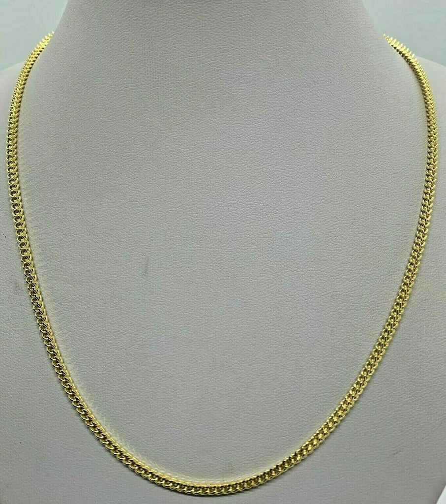 10K Yellow Gold Franco Chain Necklace Men's/Women's 2mmx2mm 18" to 26"