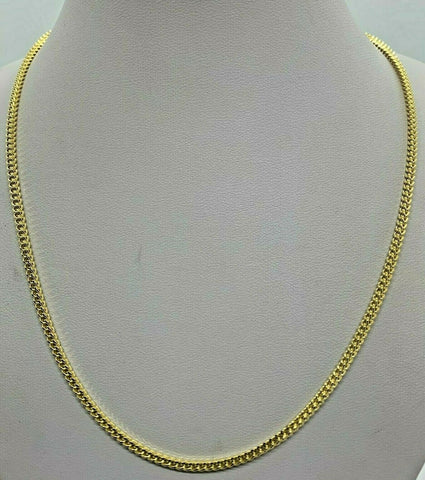 10K Yellow Gold Franco Chain Necklace Men's/Women's 2mmx2mm 18