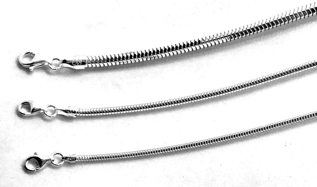 2mm-4mm 925 Sterling Silver Snake Chain Necklace Flexible Men's Women's 16"-30"