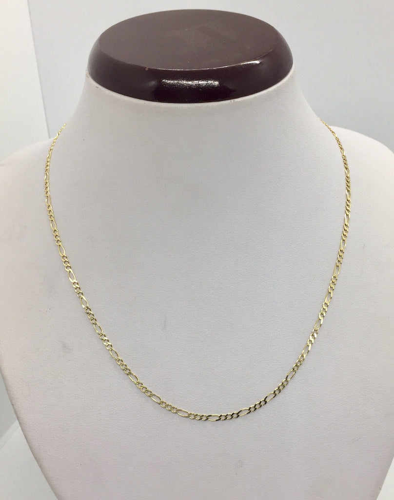 14K solid gold chain figaro link necklace 2mm women’s 16”, 18”,20”,22" & 24"