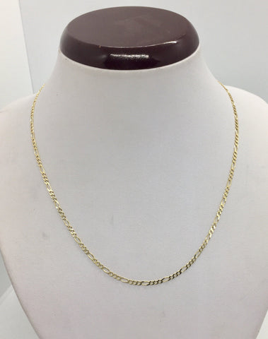 14K solid gold chain figaro link necklace 2mm women’s 16”, 18”,20”,22
