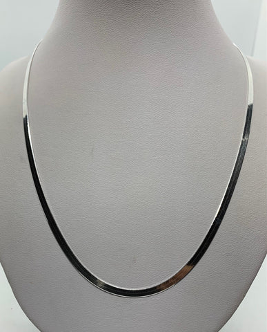 925 Sterling Silver Herringbone Chain Necklace 4mm Length 16