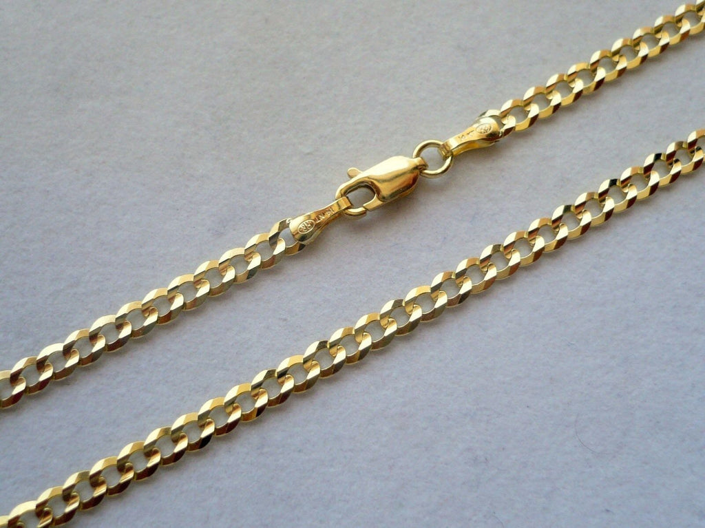 14k Solid Gold Men's Women's Cuban Curb link chain 5.5mm 18"-30"