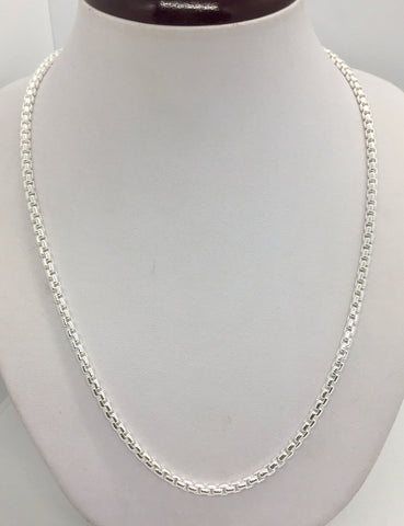 Sterling Silver 925 rounded box chain Men's Women's 3mm 16