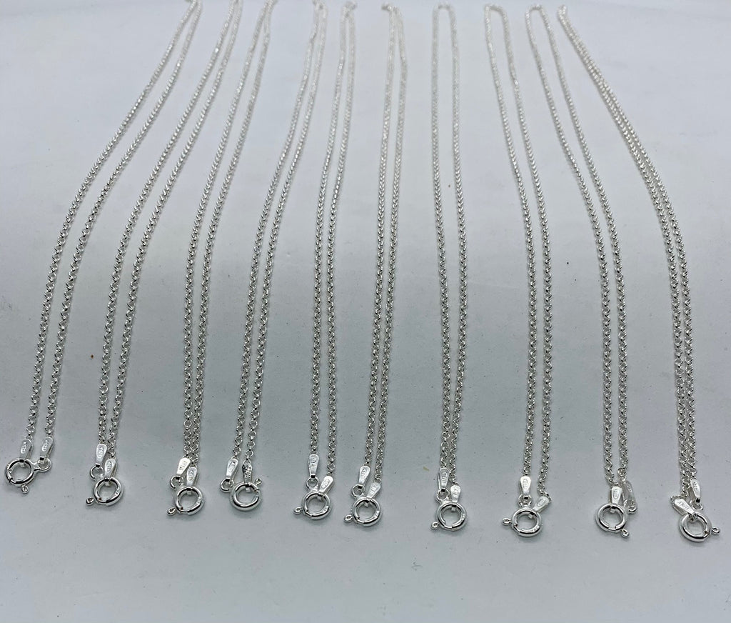 Wholesale listing (10 quantity) 925 Sterling Silver 1.5mm Rolo Link Women chains 16"