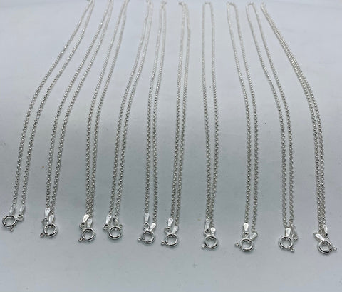 Wholesale listing (10 quantity) 925 Sterling Silver 1.5mm Rolo Link Women chains 18