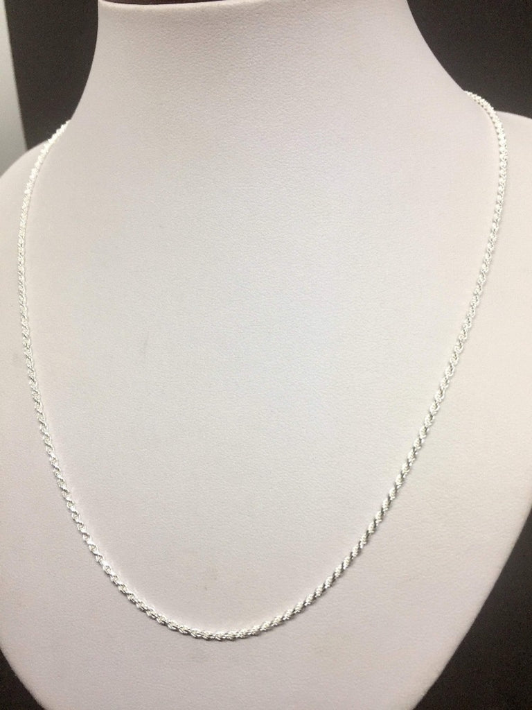 1.5mm 925 Sterling Silver Women's Men's Rope chain Adjustable Length 16"-22"