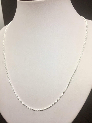 1.5mm 925 Sterling Silver Women's Men's Rope chain Adjustable Length 16