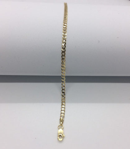 14k Gold women's bracelet Cuban link women's bracelet 2.5mm Solid Gold link bracelet 7