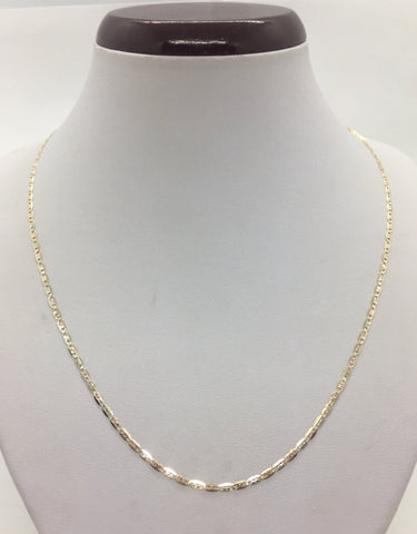 10K Tricolor Solid Gold Valentino Chain Women's Necklace 1.8mm Size 16