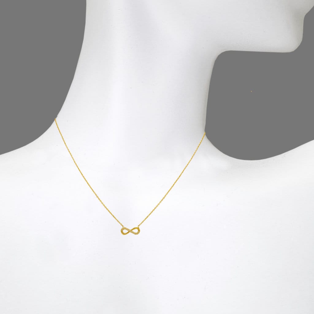 Infinity Necklace 14k Solid Gold Necklace Women's Charm 16" Minimalist necklace