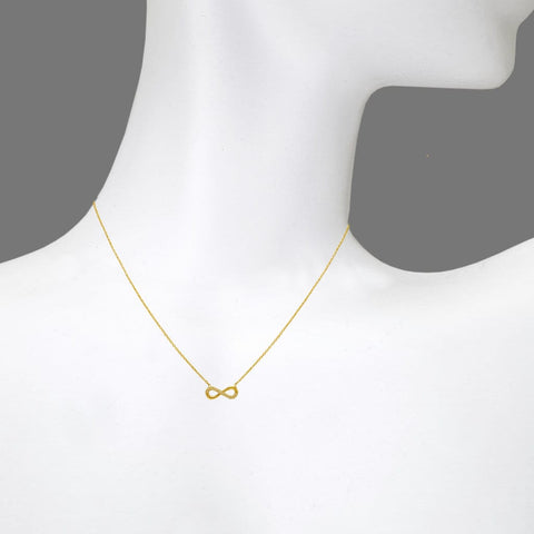 Infinity Necklace 14k Solid Gold Necklace Women's Charm 16