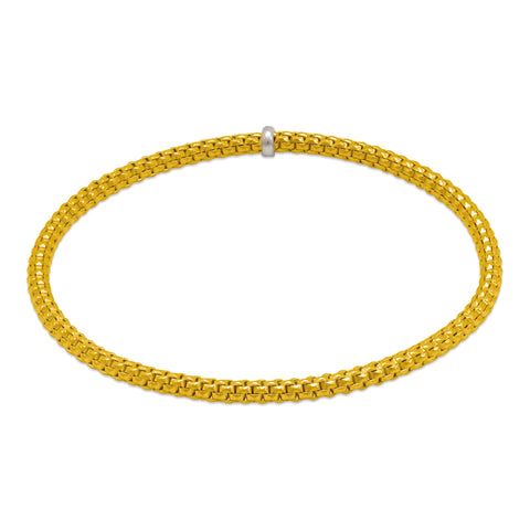 3mm 14k Solid Gold Stretchable bangle bracelet 7” women’s bracelet