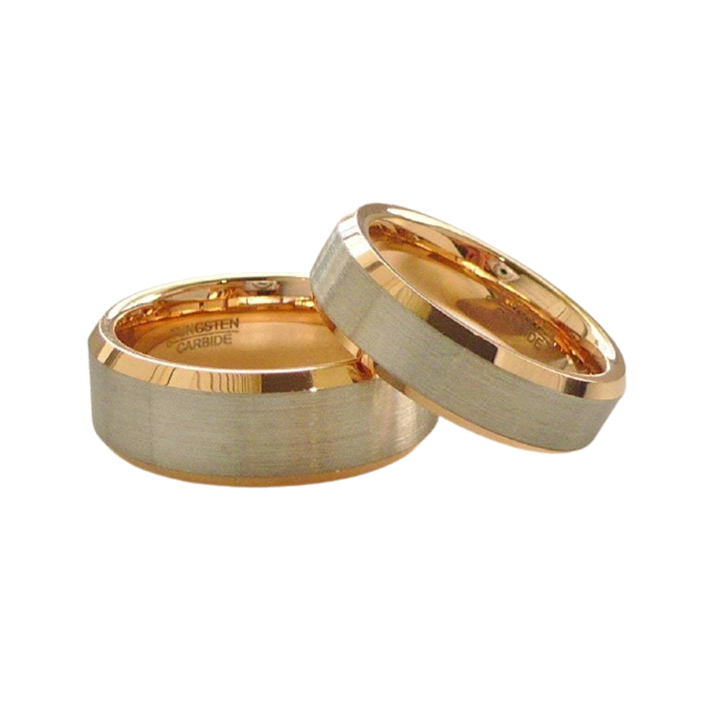 Wedding band set Tungsten Carbide his and her ring set engagement ring set free laser engraving